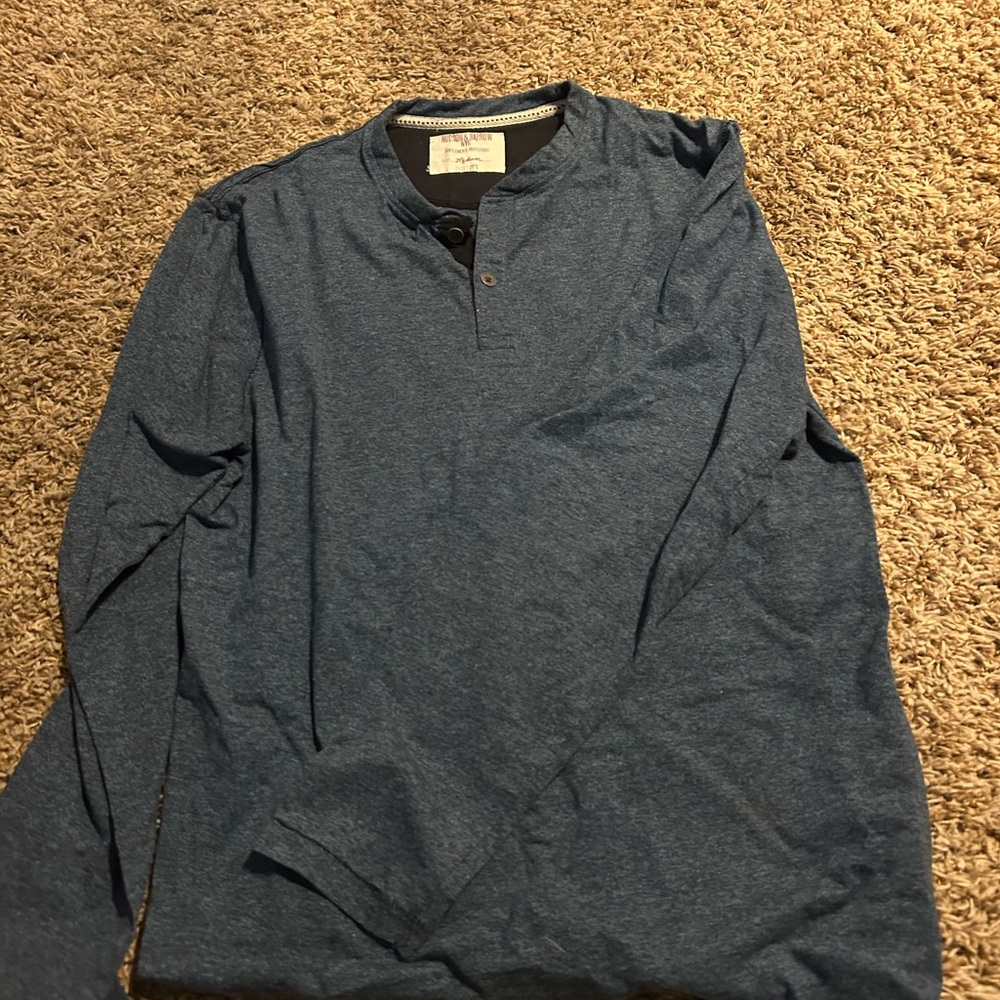 Blue Henley Long Sleeve Shirt